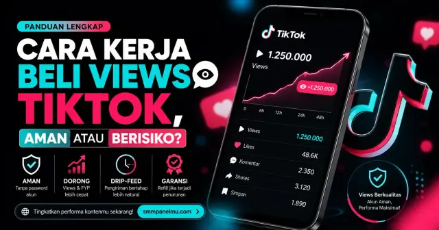 Ilustrasi cara kerja beli views TikTok yang aman